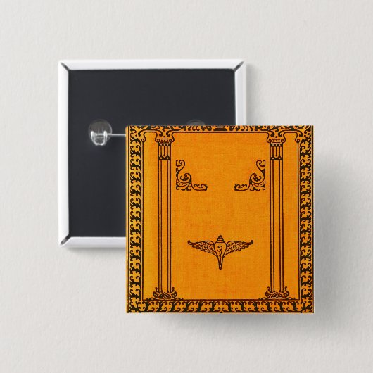 Hintergrund der verzierten alten Buchabdeckung Button (Vorne & Hinten)