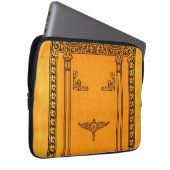 Hintergrund der verzierten alten Buchabdeckung Laptopschutzhülle (Vorne Rechts)