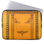 Hintergrund der verzierten alten Buchabdeckung Laptopschutzhülle (Vorderseite)