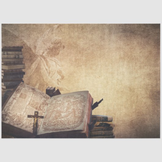 Hintergrund der Vintagen Bibel: 20x30 Seidenpapier (Vorderseite)