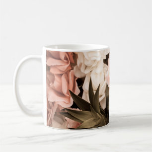 Hintergrund der Vintagen Blume, Hintergrund der pa Kaffeetasse