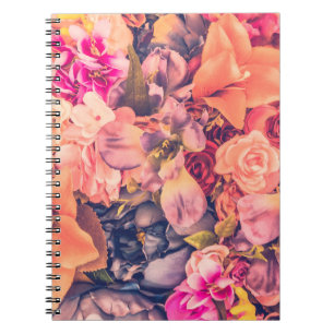 Hintergrund der Vintagen Blume - Vintager Filtervi Notizblock