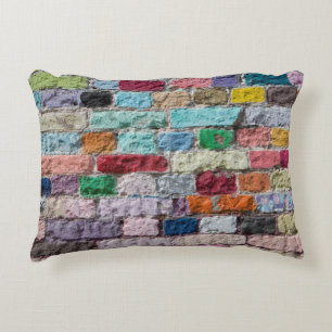 Hintergrund der Wandstruktur aus lackiertem Ziegel Dekokissen