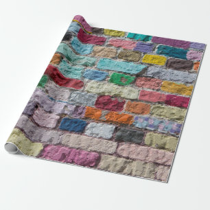 Hintergrund der Wandstruktur aus lackiertem Ziegel Geschenkpapier