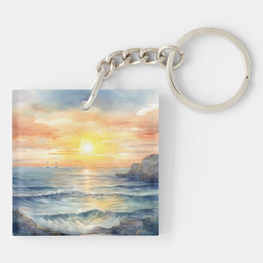 Hintergrund der Wasserfarbe Schlüsselanhänger (Rückseite)