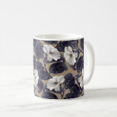 Hintergrund der weißen Blume Kaffeetasse (VorderseiteRechts)