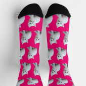 Hintergrund der weißen Kitten Pink Socken (Oben)