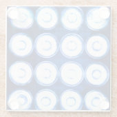 Hintergrund der weißen LED-Leuchten. Glasuntersetzer (Rückseite)