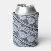 Hintergrund der weißen Spitzen-Textur Dosenkühler (Kanne Vorderseite)