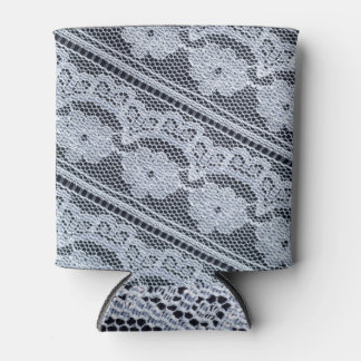 Hintergrund der weißen Spitzen-Textur Dosenkühler