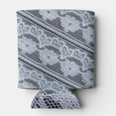 Hintergrund der weißen Spitzen-Textur Dosenkühler (Rückseite)