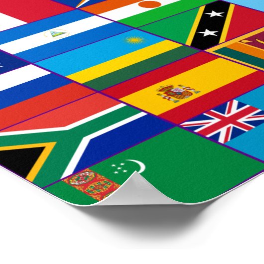 Hintergrund der Weltflaggen Poster (Ecke)