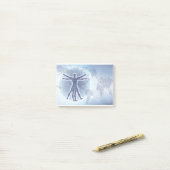 Hintergrund der Weltkarte von Vitruvian Man Post-it Klebezettel (Auf Schreibtisch)