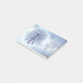 Hintergrund der Weltkarte von Vitruvian Man Post-it Klebezettel (angewinkelt)