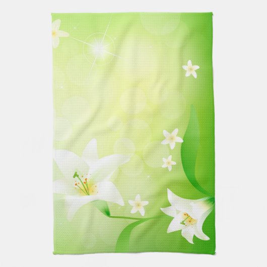 Hintergrund der White Spring Lily Handtuch (Vertikal)