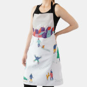 Hintergrund der Wintersaison Menschen Charaktere.  Schürze (InSitu)