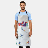 Hintergrund der Wintersaison Menschen Charaktere.  Schürze (Getragen)