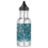 Hintergrund der Winterschneeflocke Edelstahlflasche (Rechts)