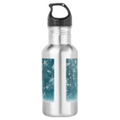 Hintergrund der Winterschneeflocke Edelstahlflasche (Rückseite)