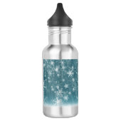 Hintergrund der Winterschneeflocke Edelstahlflasche (Links)
