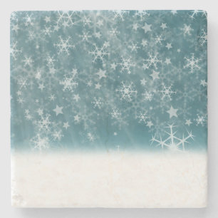 Hintergrund der Winterschneeflocke Steinuntersetzer