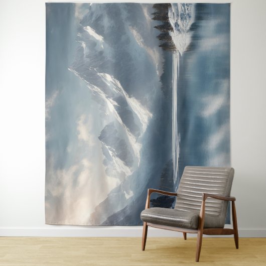 Hintergrund der Winterschneekulisse Wandteppich (Beispiel)