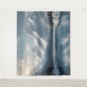 Hintergrund der Winterschneekulisse Wandteppich (Vorderseite)