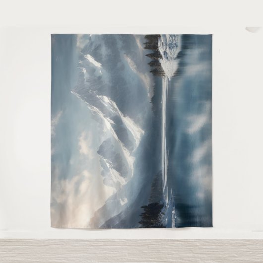 Hintergrund der Winterschneekulisse Wandteppich (Vorderseite)