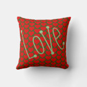 Hintergrund der Word-Liebe mit rotem Herzen Kissen (Rückseite)