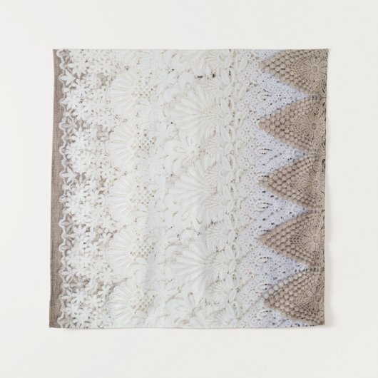 Hintergrund der zarten Spitzen-Textur Wandteppich (Vorderseite (Horizontal))