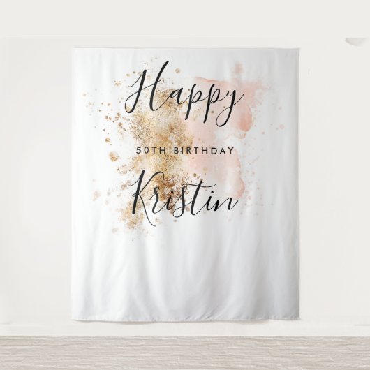 Hintergrund des 50. Geburtstags-Fotos Wandteppich (Vorderseite)