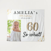 Hintergrund des 60. Geburtstags-Fotos Wandteppich (Vorderseite (Horizontal))