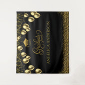 Hintergrund des Abschluss Black Gold Fotos Wandteppich (Vorderseite)