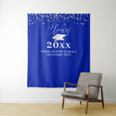 Hintergrund des Abschluss Royal Blue Class Foto Wandteppich (Beispiel)