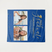 Hintergrund des Abschlusses für FotoCollage Blue Wandteppich (Vorderseite (Horizontal))