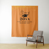 Hintergrund des Abschlusses Orange Black Class Wandteppich (Beispiel)