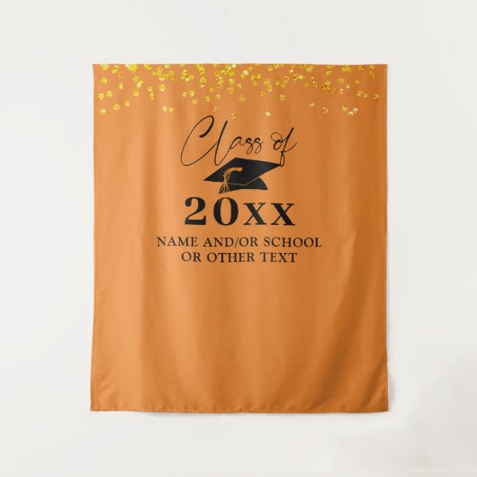 Hintergrund des Abschlusses Orange Black Class Wandteppich (Vorderseite)