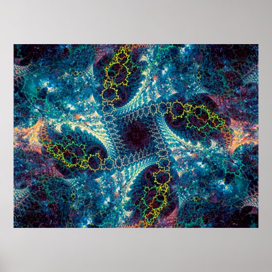 Hintergrund des abstrakten Fraktals - computergene Poster (Vorne)