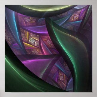 Hintergrund des abstrakten Fraktals Poster