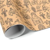 Hintergrund des ägyptischen Hieroglyphischen Symbo Geschenkpapier (Rolleneckpunkt)