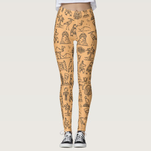 Hintergrund des ägyptischen Hieroglyphischen Symbo Leggings