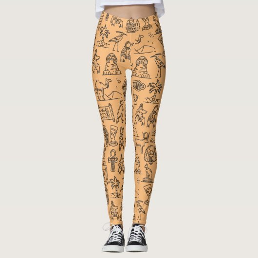 Hintergrund des ägyptischen Hieroglyphischen Symbo Leggings (Vorderseite)