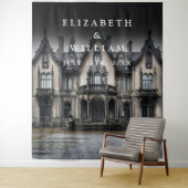 Hintergrund des alten gotischen Herrenhauses Foto  Wandteppich (Beispiel)