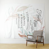 Hintergrund des Aquamarinen Foliage-Fotos Pastel C Wandteppich (Beispiel (Horizontal))