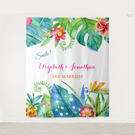 Hintergrund des Aquamarinen Fotos mit tropischem B Wandteppich (Vorderseite)