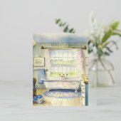 Hintergrund des Aquarellbads Folien Feiertagspostkarte (Stehend vorne)