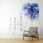 Hintergrund des Aquarellfarbenduftes blaues Foto Wandteppich (Beispiel (Horizontal))