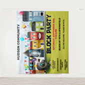 Hintergrund des Banners im Nachbarschaftsblock-Par Wandteppich (Vorderseite)