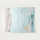 Hintergrund des Beach Wedding Foto Booth Wandteppich (Vorderseite (Horizontal))