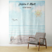 Hintergrund des Beach Wedding Foto Booth Wandteppich (Beispiel)